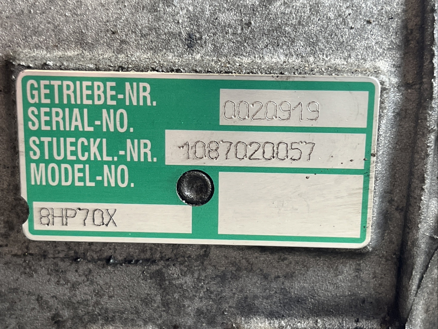 BMW X6 E71 XDRIVE GEARBOX 2012 4.0L DIESEL 8 SPEED AUTOMATIC 8HP70X 7644022