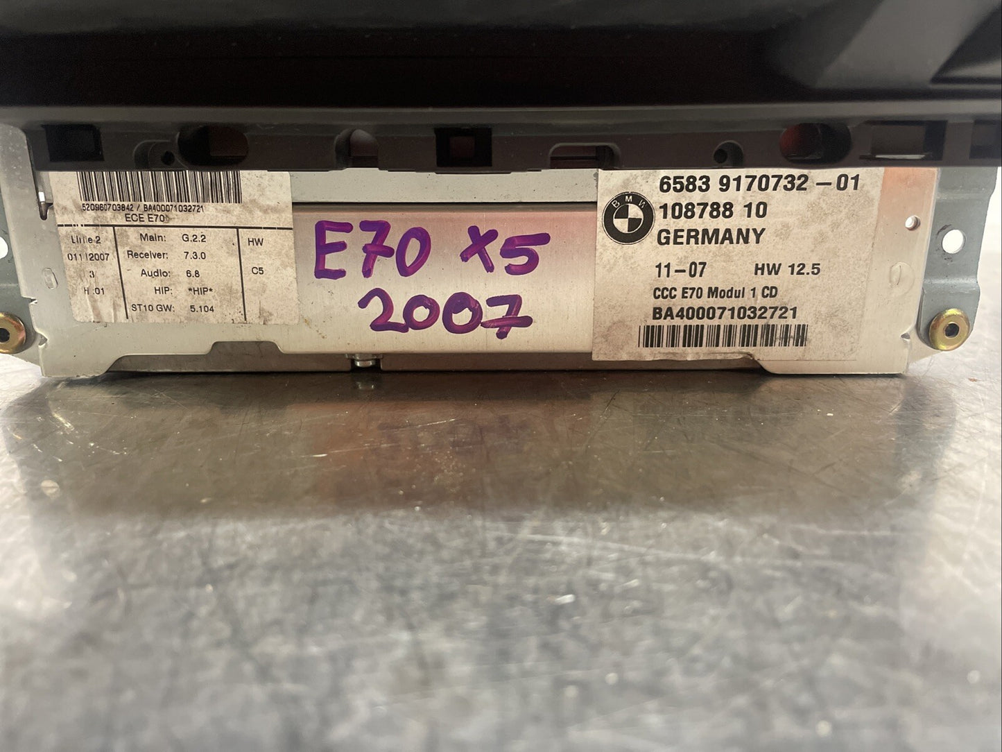 BMW X5 E70 2008 Radio CD GPS player head unit 6583917073201 EPG37521