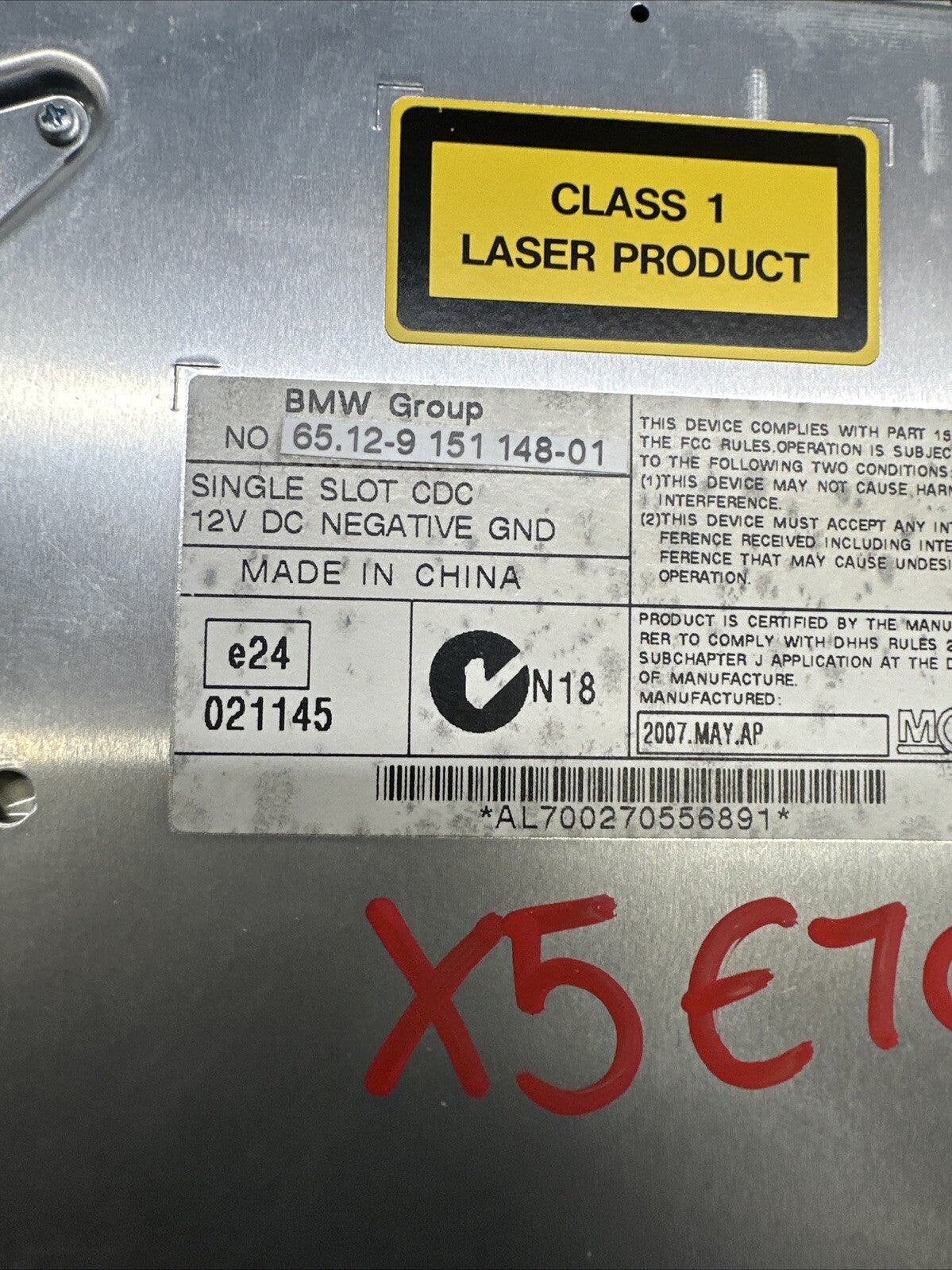 BMW X5 E70 2008 CD DVD changer 021145 EPG30241