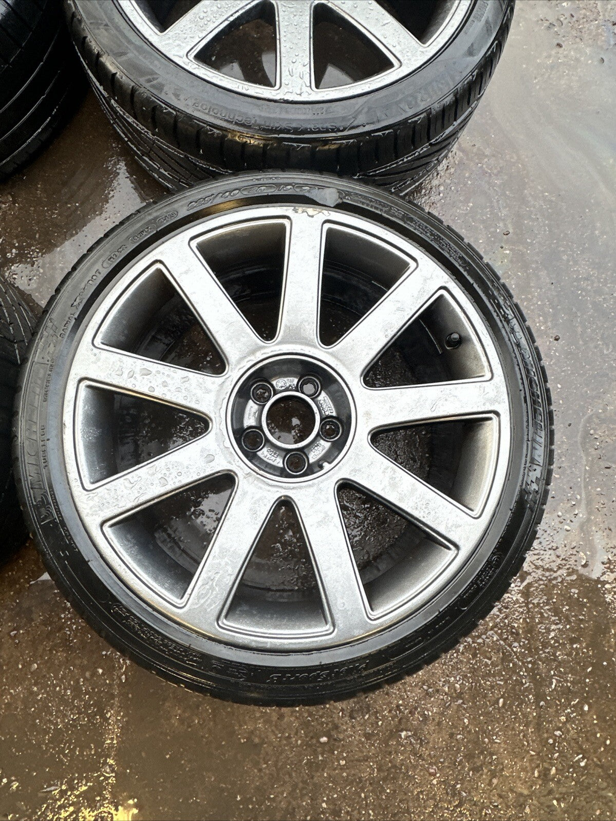Audi TT Mk1 8N, 18x 8J RS4 9 Spoke Alloy Wheels & Tyres 5x100 Genuine