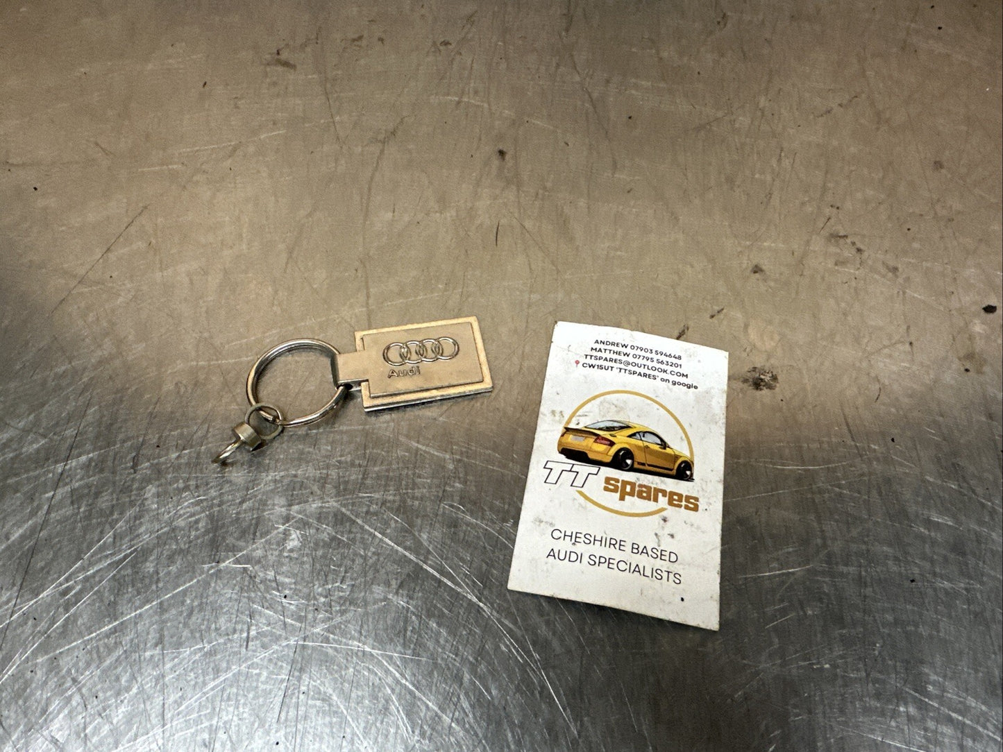 For Audi TT TTS TTRS Mk1 8N MK2 8J Mk3 8S Key Ring SILVER TT Logo