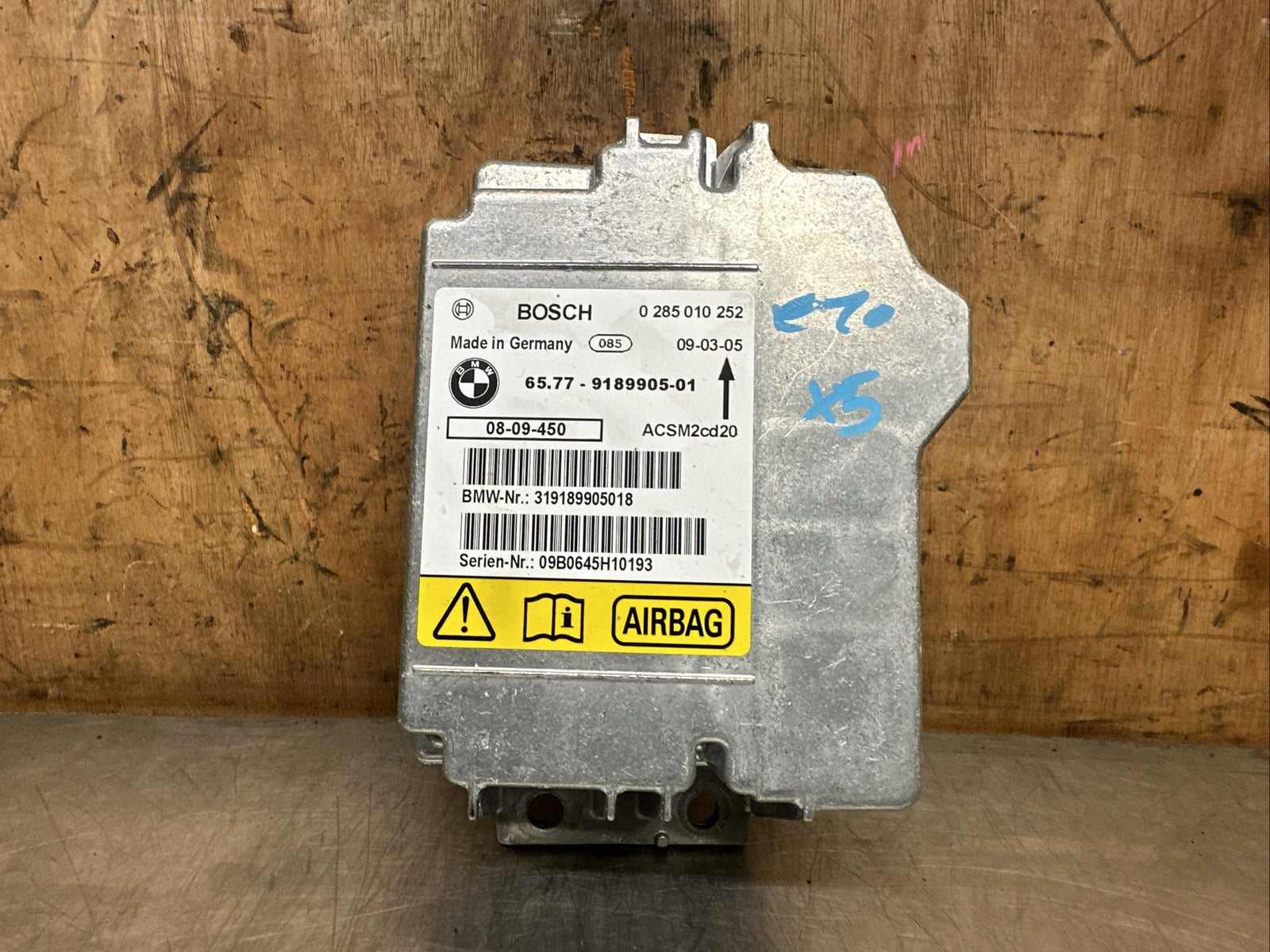 BMW X5 E70 X6 E71 Safety Control Unit Air Module Bag ECU Bosch 9189905