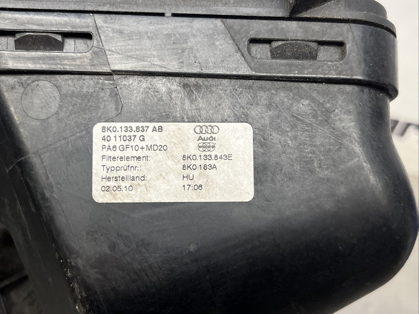 Air Filter Box Housing - 8K0133835AF - Audi A5 1.8TFSI SLine 2008