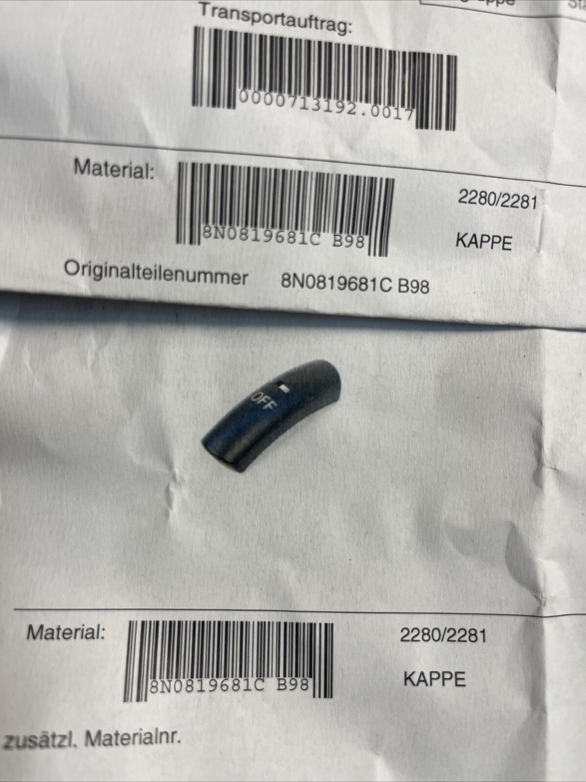 Audi TT 8N Mk1 Climate Control Temperature Cover Knob With Off New 8N0819681C