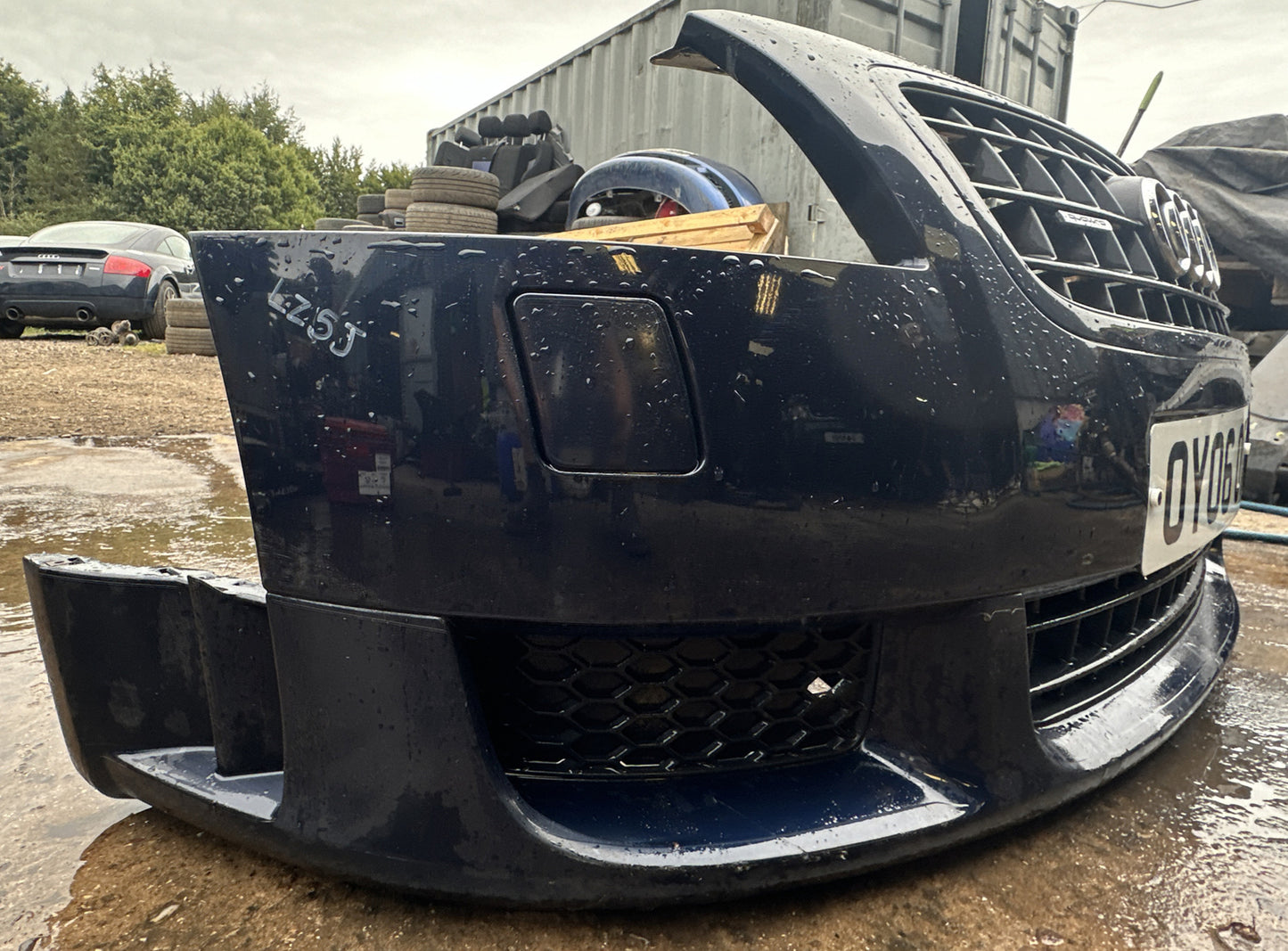 AUDI TT 8n mk1 3.2 V6 COMPLETE FRONT BUMPER + GRILLS WASHER JETS MORO BLUE