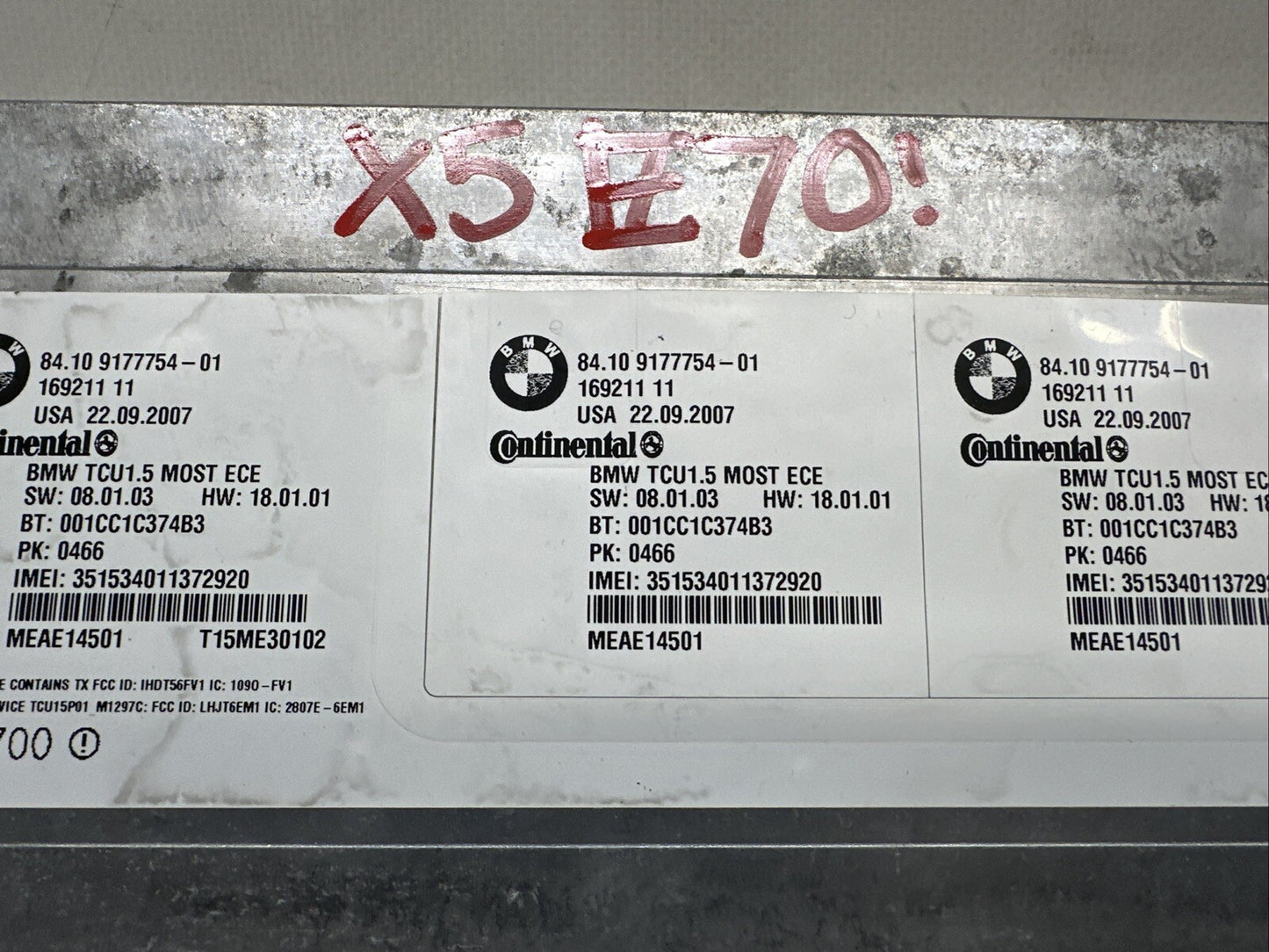 BMW X5 E70 BLUETOOTH CONTROL MODULE UNIT 9177754