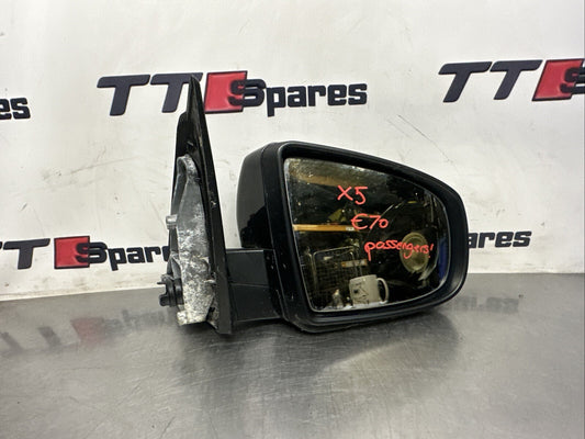 BMW X5 E70 09-13 RIGHT WING MIRROR POWER FOLD AUTO DIMM IN DEEP SEA BLUE METAL.