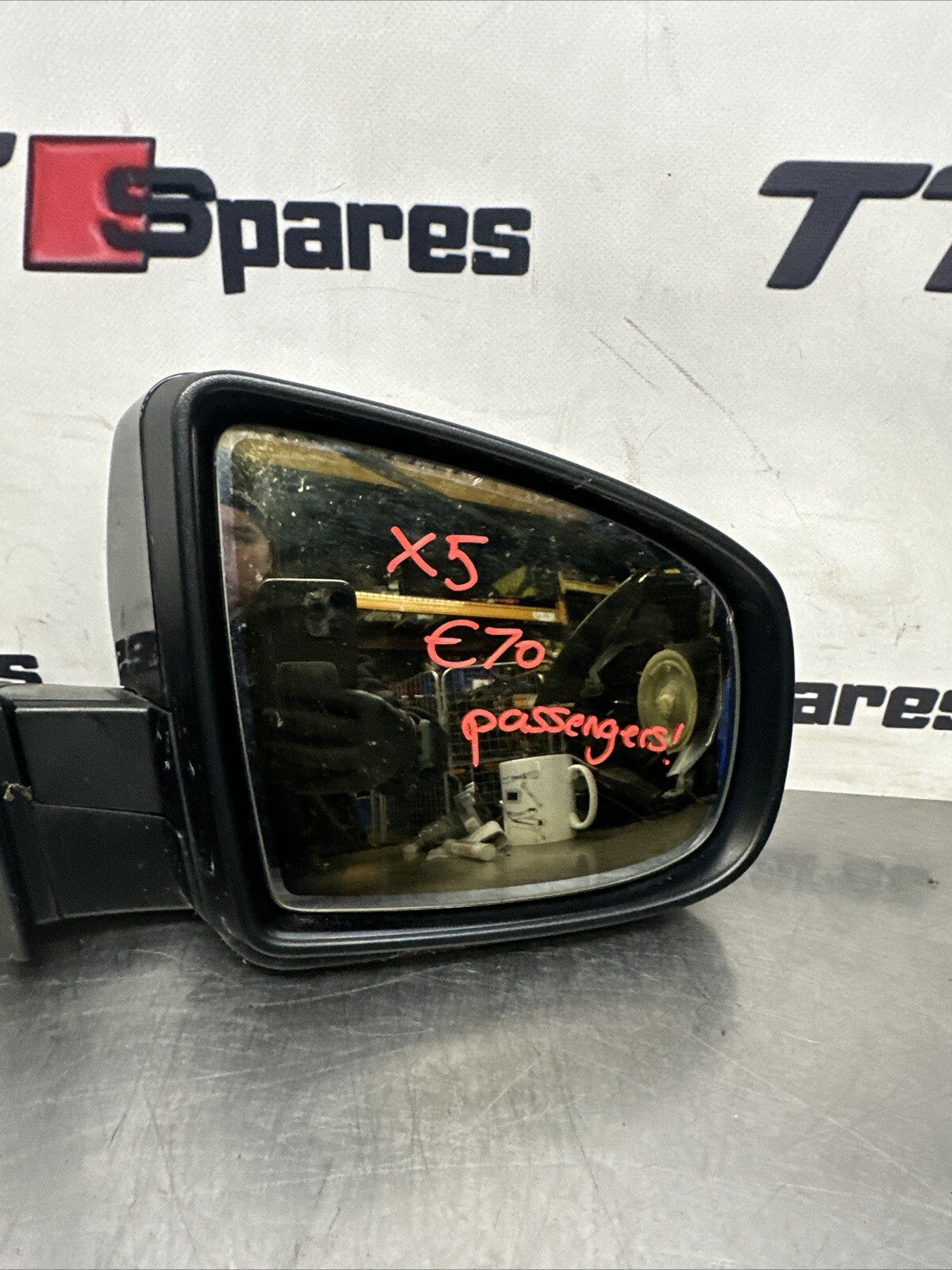 BMW X5 E70 09-13 RIGHT WING MIRROR POWER FOLD AUTO DIMM IN DEEP SEA BLUE METAL.
