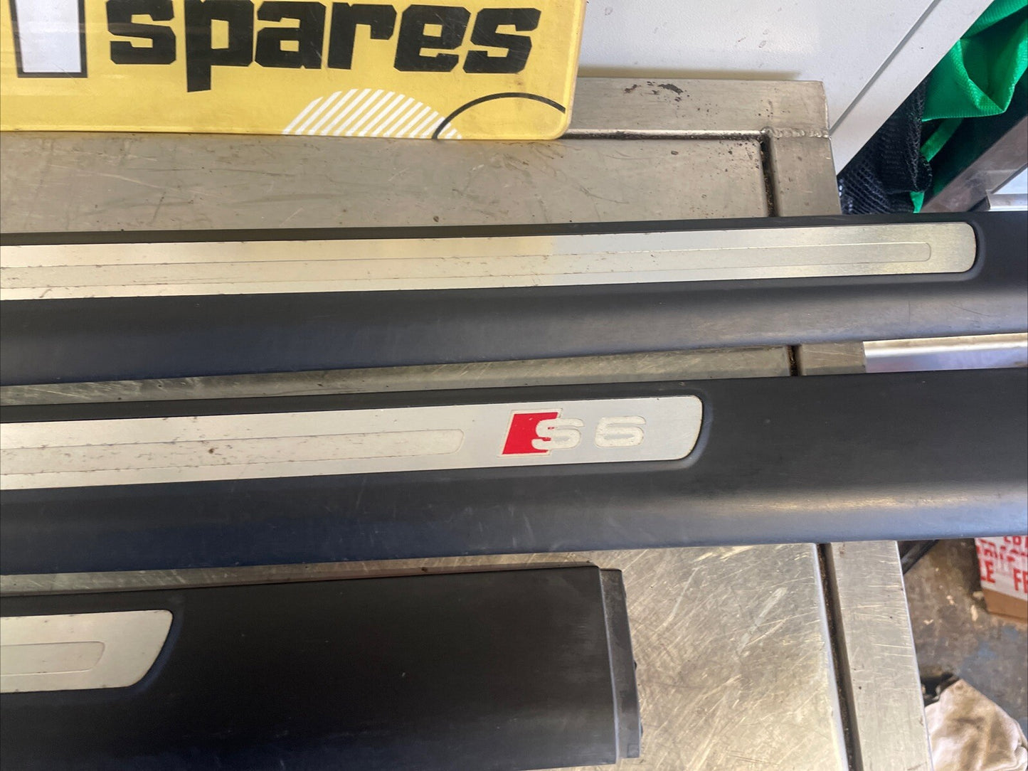 AUDI S6 C6 4F 05-11 OEM Original Chrome Black Lower Door Trim Sills S6-SET