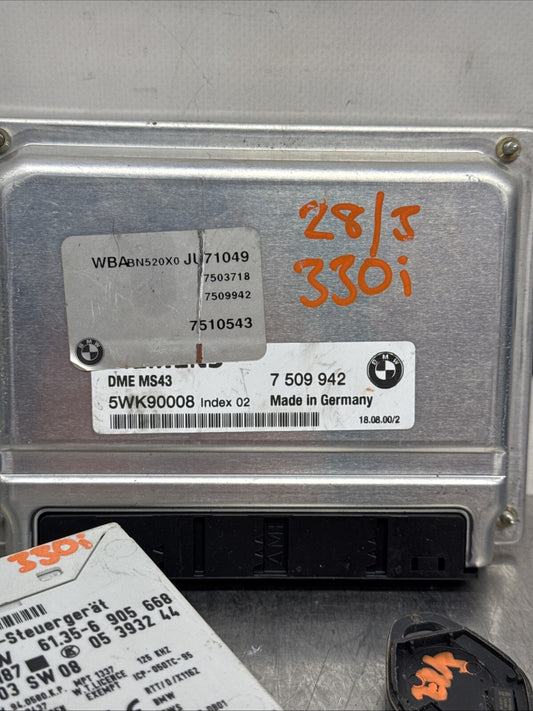 BMW Z3 3 5 series E36 E46 E39 2.5i 3.0i M54 Engine ECU KIT UNIT DME MS43 EWS Key