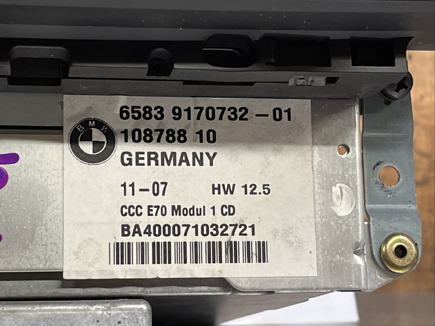 BMW X5 X6 Series E70 E71 CCC Professional Navigation Head Unit 6583 9170732