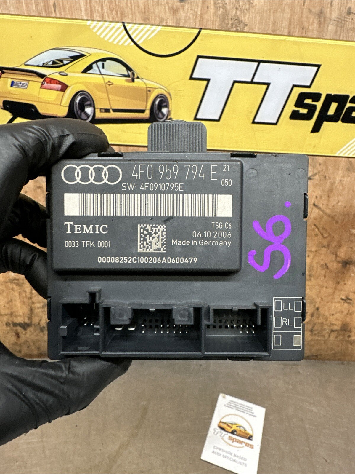 GENUINE 06-11 AUDI S6 A6 C6 DRIVER REAR DOOR MODULE 4F0959794E