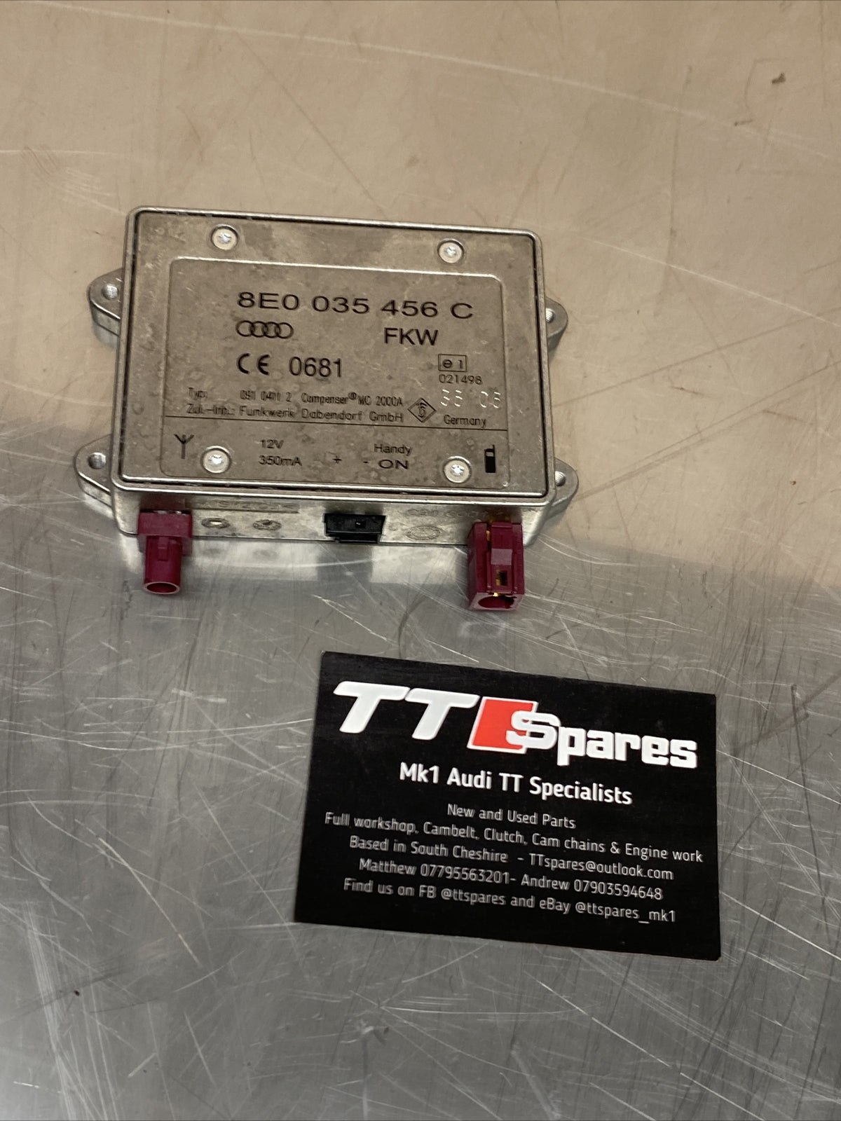 AUDI TT MK2 2.0 FSI TDI 06-2010 HANDSFREE PHONE AMPLIFIER UNIT MODULE 8E0035456C