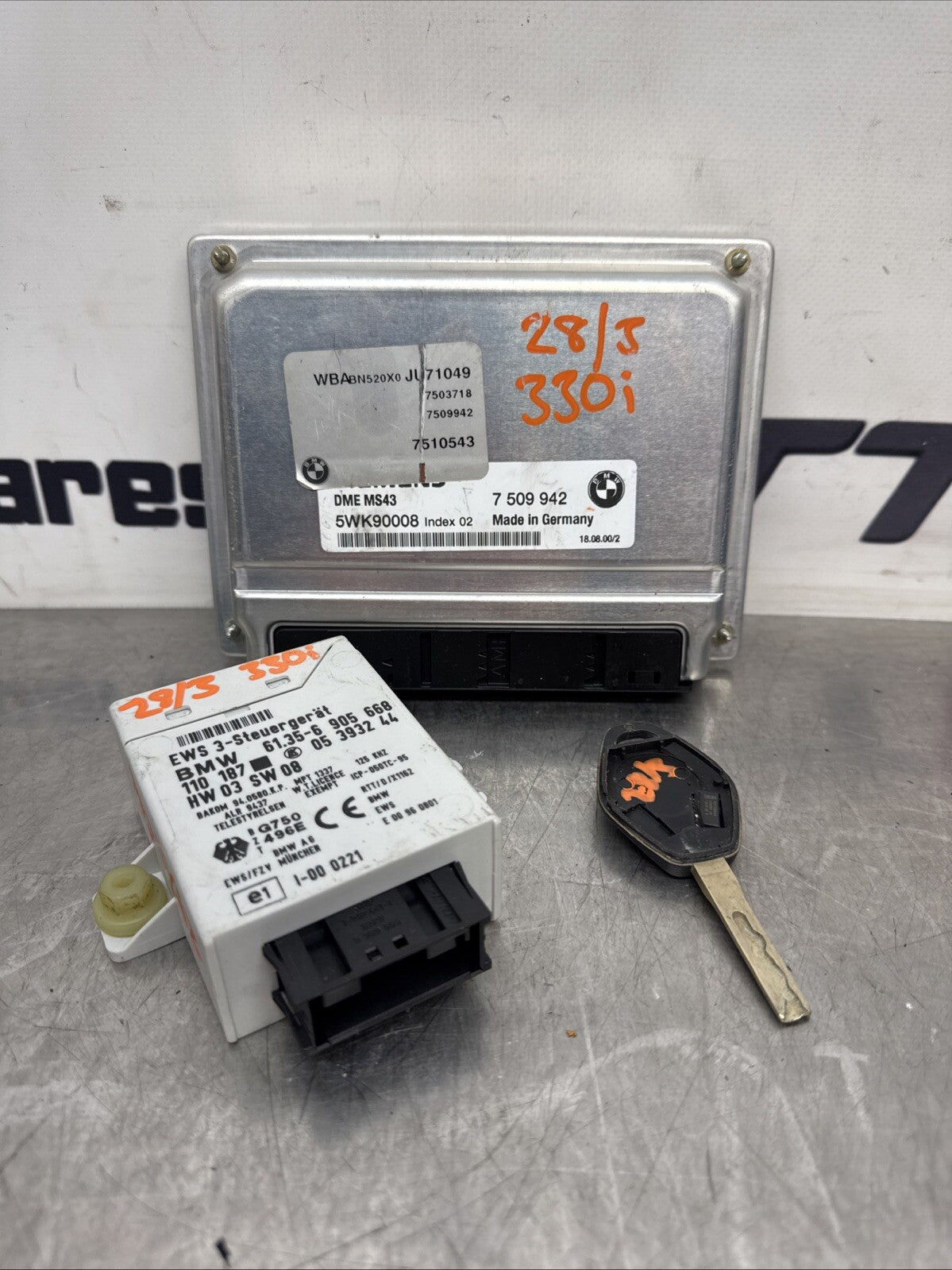 BMW Z3 3 5 series E36 E46 E39 2.5i 3.0i M54 Engine ECU KIT UNIT DME MS43 EWS Key