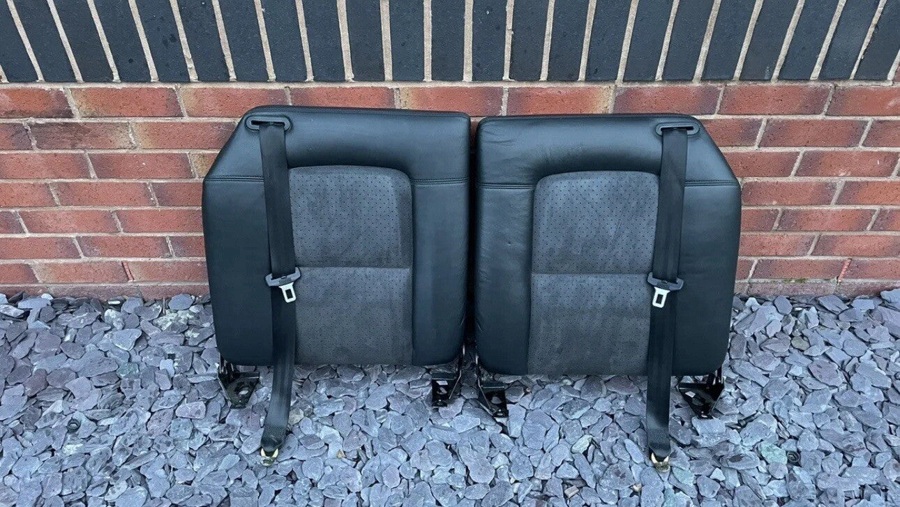 Genuine Audi TT Mk1 Half Alcantara Black Leather Seat*REAR BACK SEATS ONLY*98-06