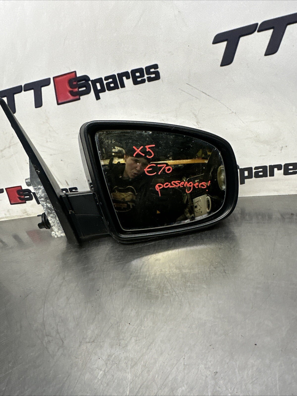 BMW X5 E70 09-13 RIGHT WING MIRROR POWER FOLD AUTO DIMM IN DEEP SEA BLUE METAL.