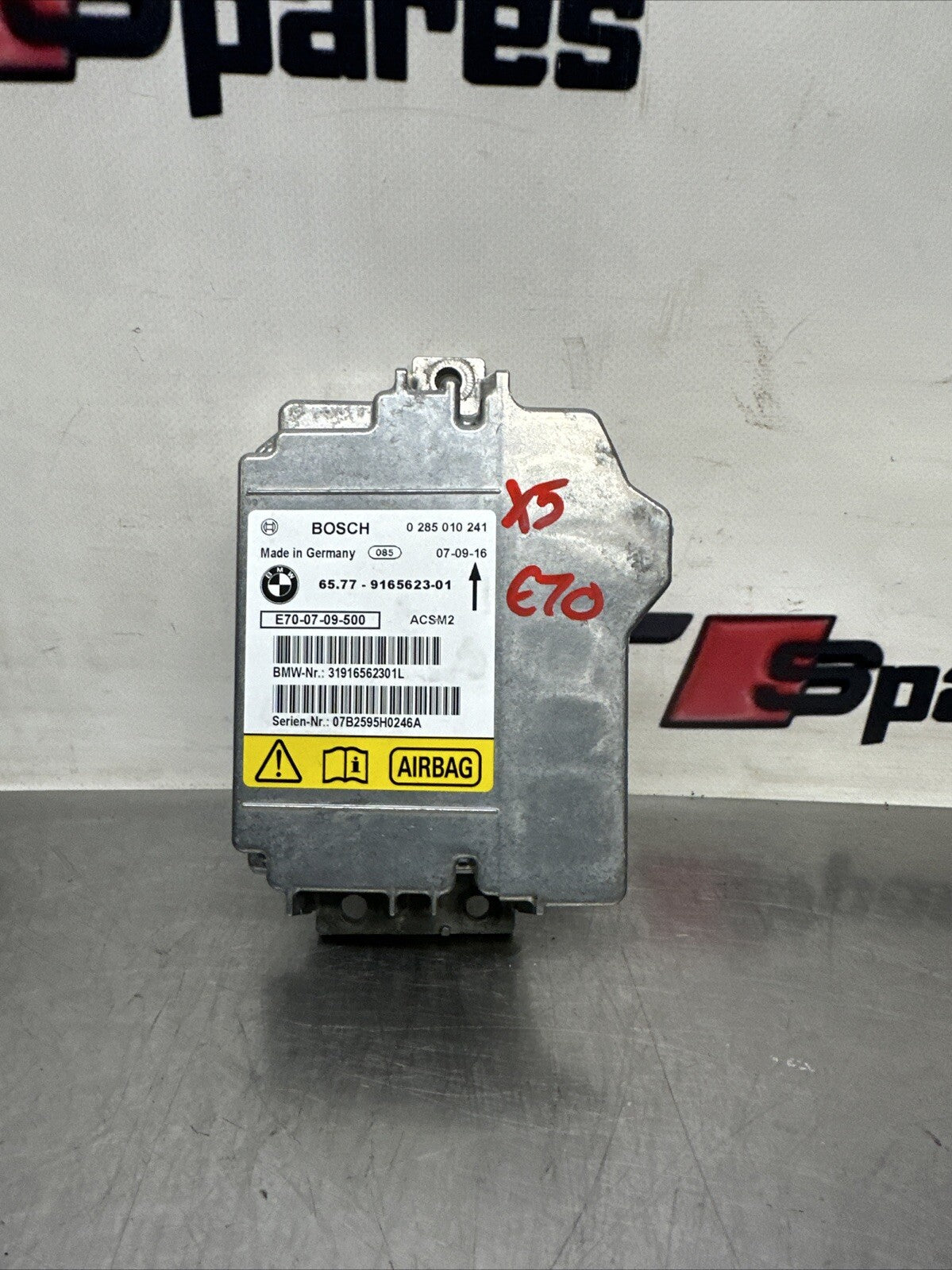 BMW X5 E70 AIR B@G CONTROL MODULE 9165623-01 2007 TO 2010