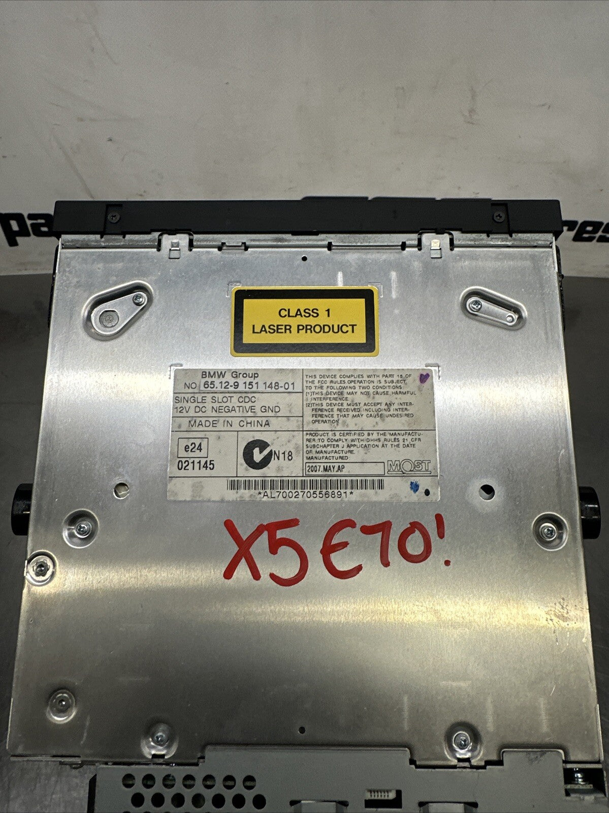 BMW X5 E70 2008 CD DVD changer 021145 EPG30241