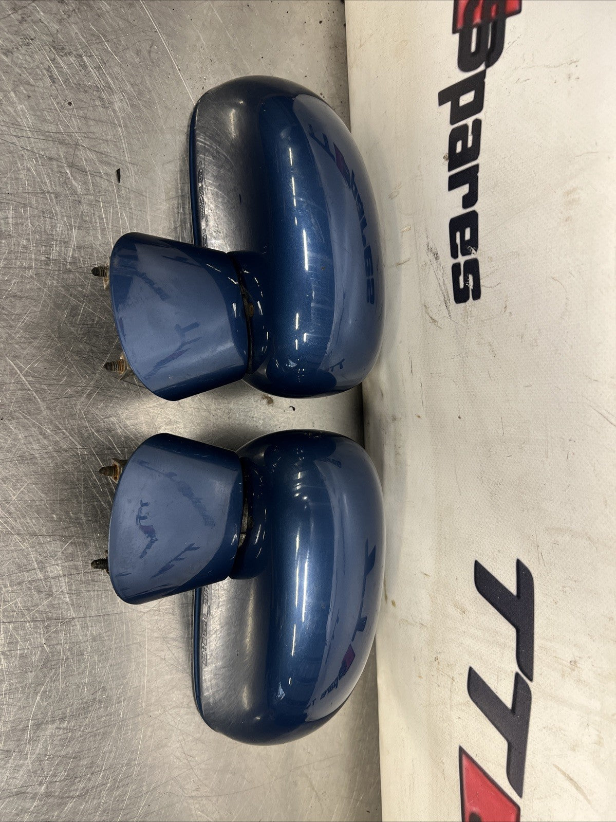 Audi TT Mk1 Wing Mirrors Pair In Good Condition DENIUM Blue OEM Genuine