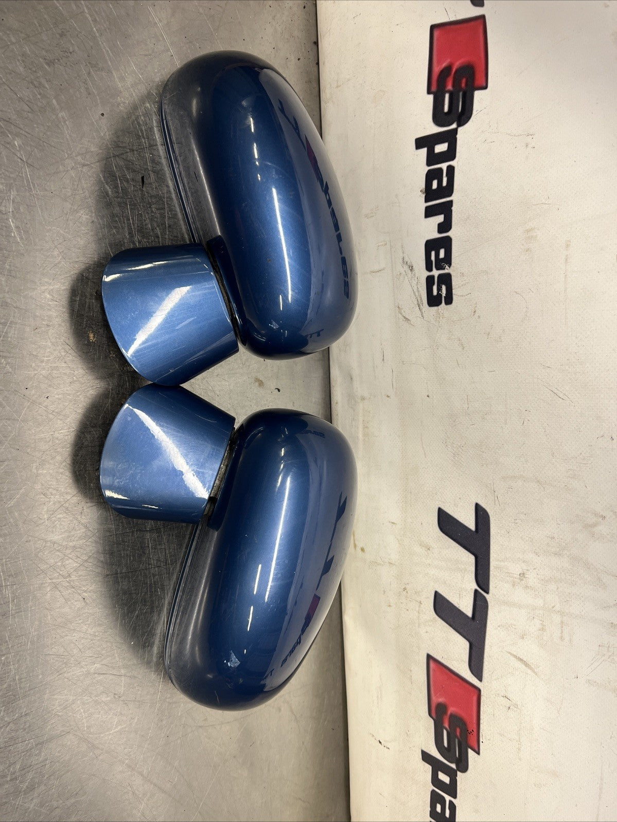 Audi TT Mk1 Wing Mirrors Pair In Good Condition DENIUM Blue OEM Genuine