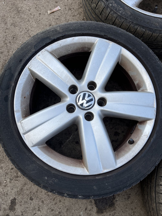 VW Volkswagen Caddy Touran Oakland 17” Alloy Wheels & Tyres 1T0601025T 5x112