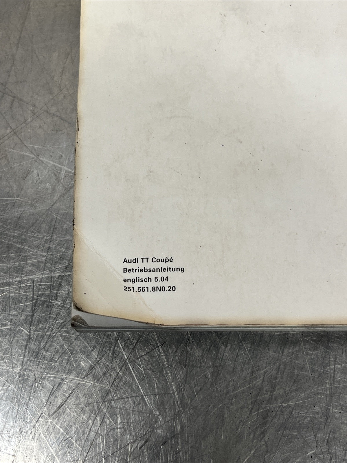 Genuine Audi TT Mk1 Owners Manual*Handbook*150*180*190*225bhp*Inc 3.2 V6*98-06*
