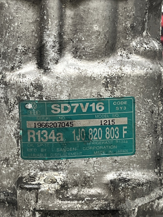 VW Audi Golf MK4 Bora TT Leon AC Air Con Compressor Pump 1J0820803F SD7V16