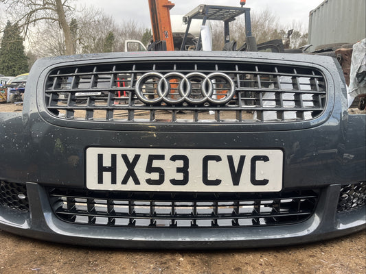AUDI TT 8n mk1 3.2 V6 COMPLETE FRONT BUMPER + GRILLS WASHER JETS MAURITIUS BLUE