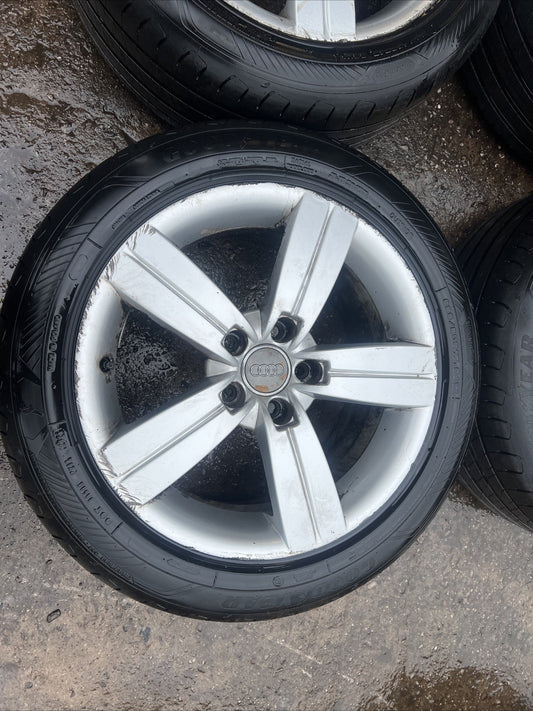Audi TT Mk2 2007-2014 17” 5 Spoke Alloy Wheels 225/5017 Tyres Genuine 8J0601025C