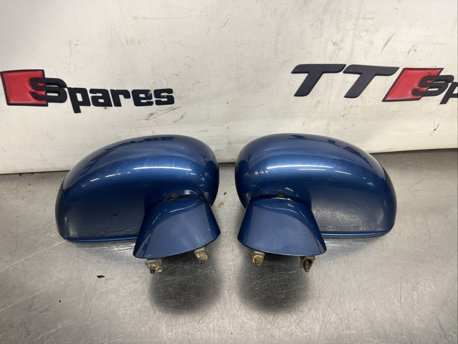 Audi TT Mk1 Wing Mirrors Pair In Good Condition DENIUM Blue OEM Genuine