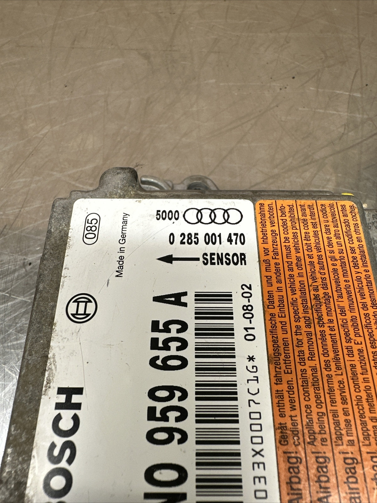 Audi TT 8N Mk1 1998-2006 SRS Safety A/Bag ECU Control Module 8N0959655A