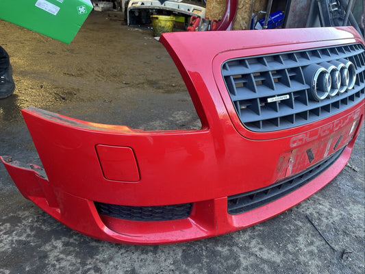 AUDI TT 8n mk1 3.2 V6 COMPLETE FRONT BUMPER + GRILLS WASHER JETS RED LZ3M