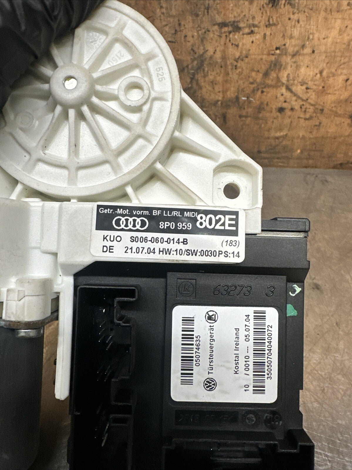  8P0959802E 2006 AUDI A3 PASSENGER FRONT LEFT SIDE WINDOW MOTOR