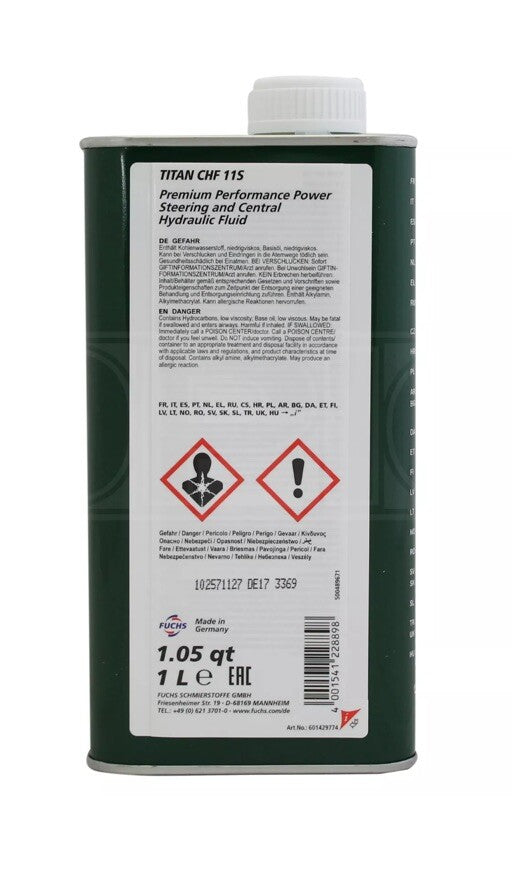 Fuchs Titan CHF 11S VW Audi SEAT Skoda Green Power Steering Fluid Oil - 1 Litre