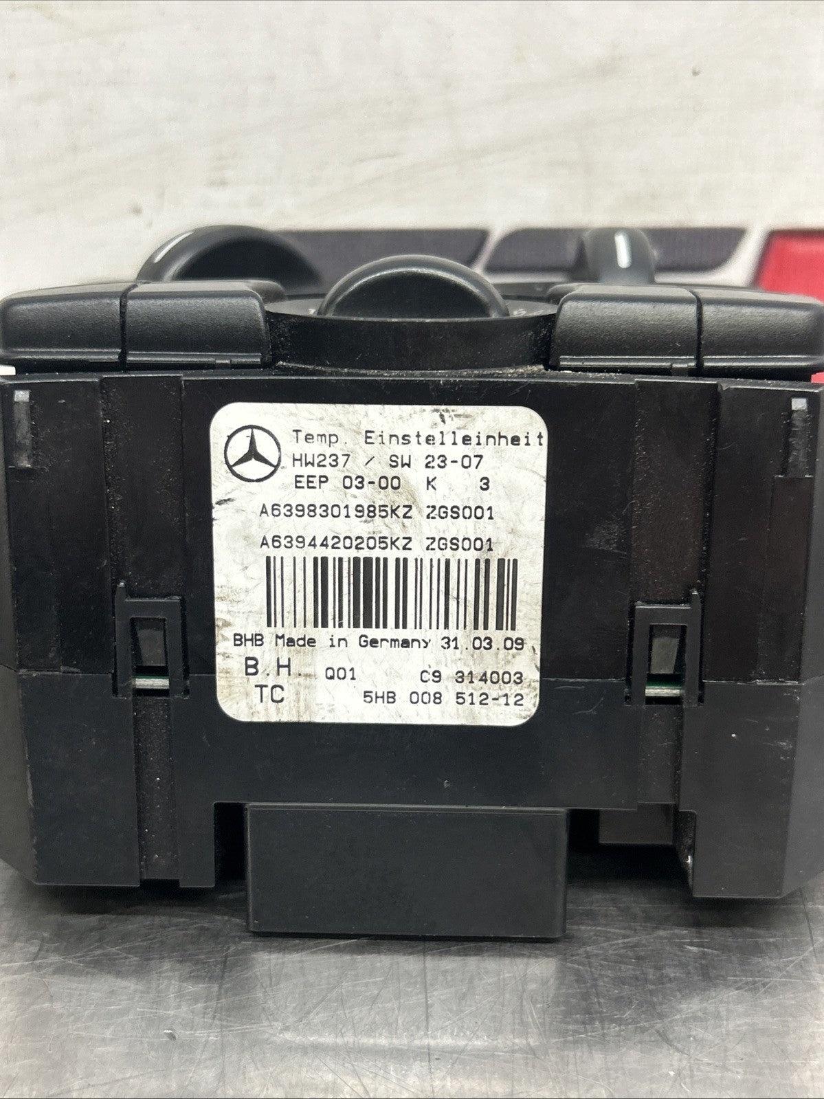 A/C Climate Control Panel Mercedes VITO A6398301985KZ A6394420205KZ