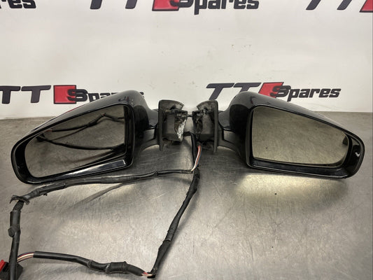 AUDI A3 2007 MK2 3DR ELECTRIC WING MIRRORS PAIR SET  BLACK E1010754