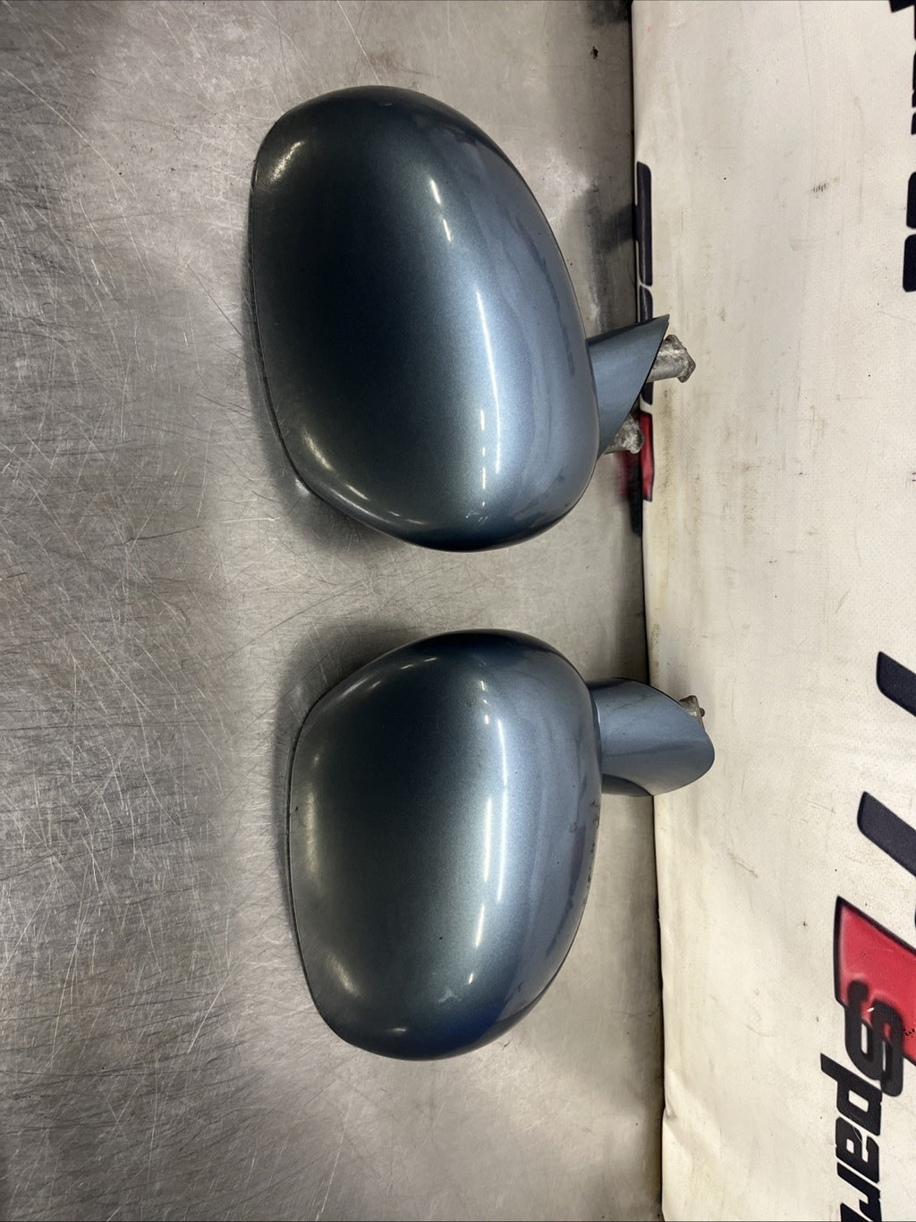 Audi TT Mk1 Wing Mirrors Pair In Good Condition Glacier Blue OEM Genuine