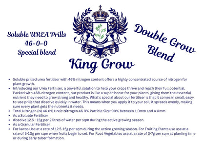King Grow Urea Soluble Prills/Granular 46% (N) Fertiliser | Quick Release | 10kg