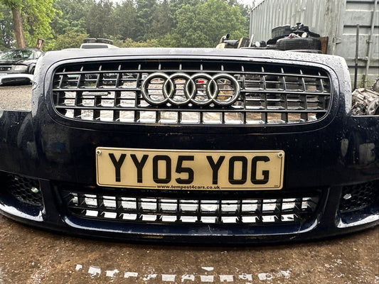 AUDI TT 8n mk1 3.2 V6 COMPLETE FRONT BUMPER + GRILLS WASHER JETS IN MORO BLUE
