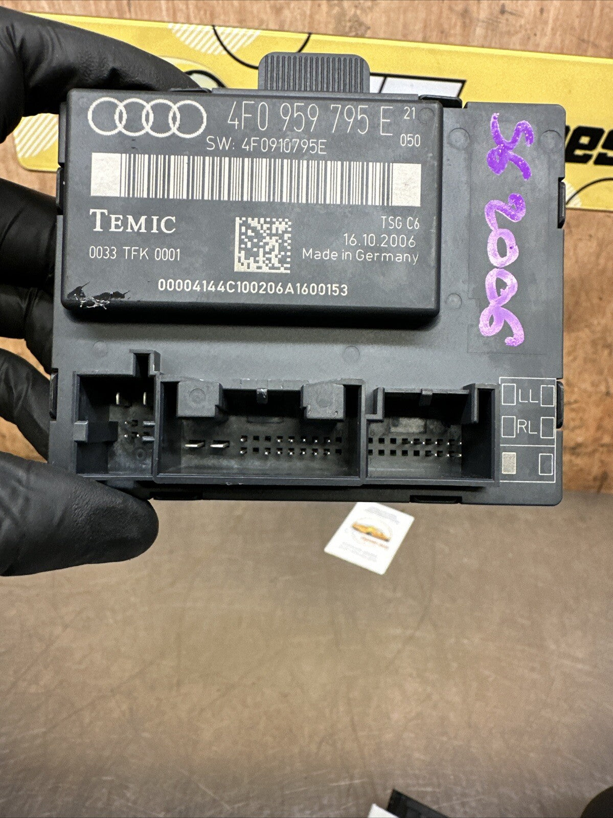 2008 AUDI S6 C6 N/S/R PASSENGER SIDE REAR DOOR CONTROL MODULE 4F0959795E