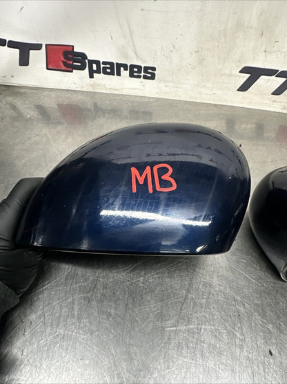 AUDI TT 8n mk1 PAIR OF WING MIRRORS DOOR In MORO BLUE