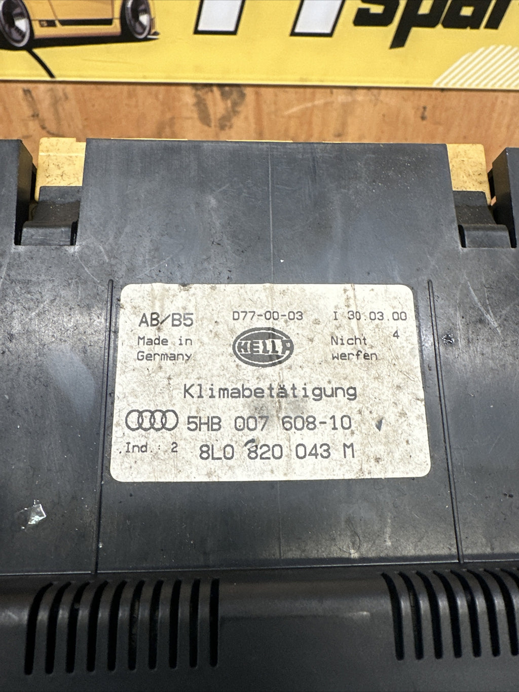 2000 AUDI A3 1.8 SE 3DR CLIMATE CONTROLS PANEL 8L0820043M
