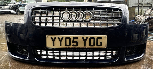 AUDI TT 8n mk1 3.2 V6 COMPLETE FRONT BUMPER + GRILLS WASHER JETS IN MORO BLUE