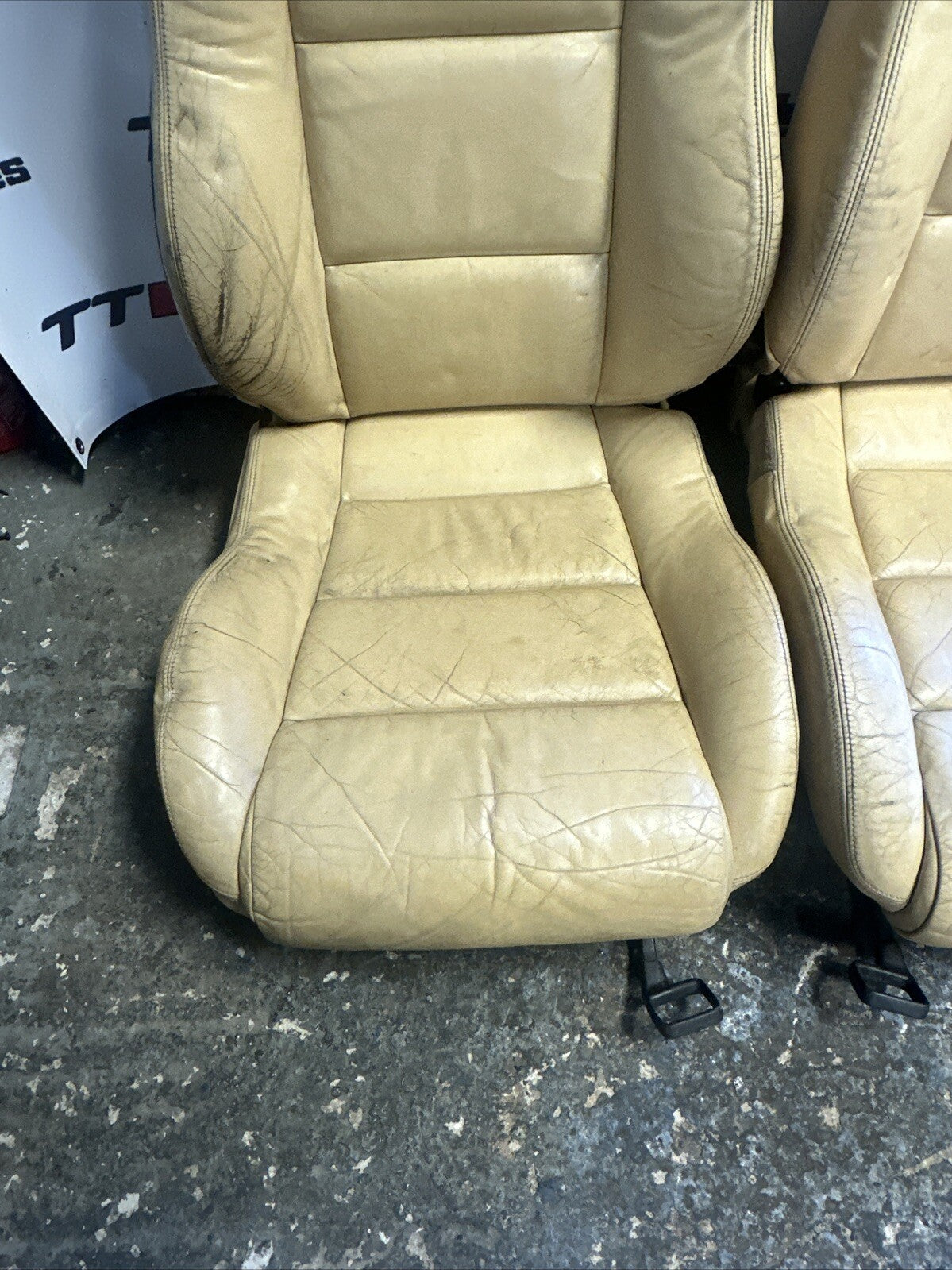 Audi TT Mk1 8N 1998-2006 PAIR YELLOW Full Leather Heated Seats T4 T5 Camper