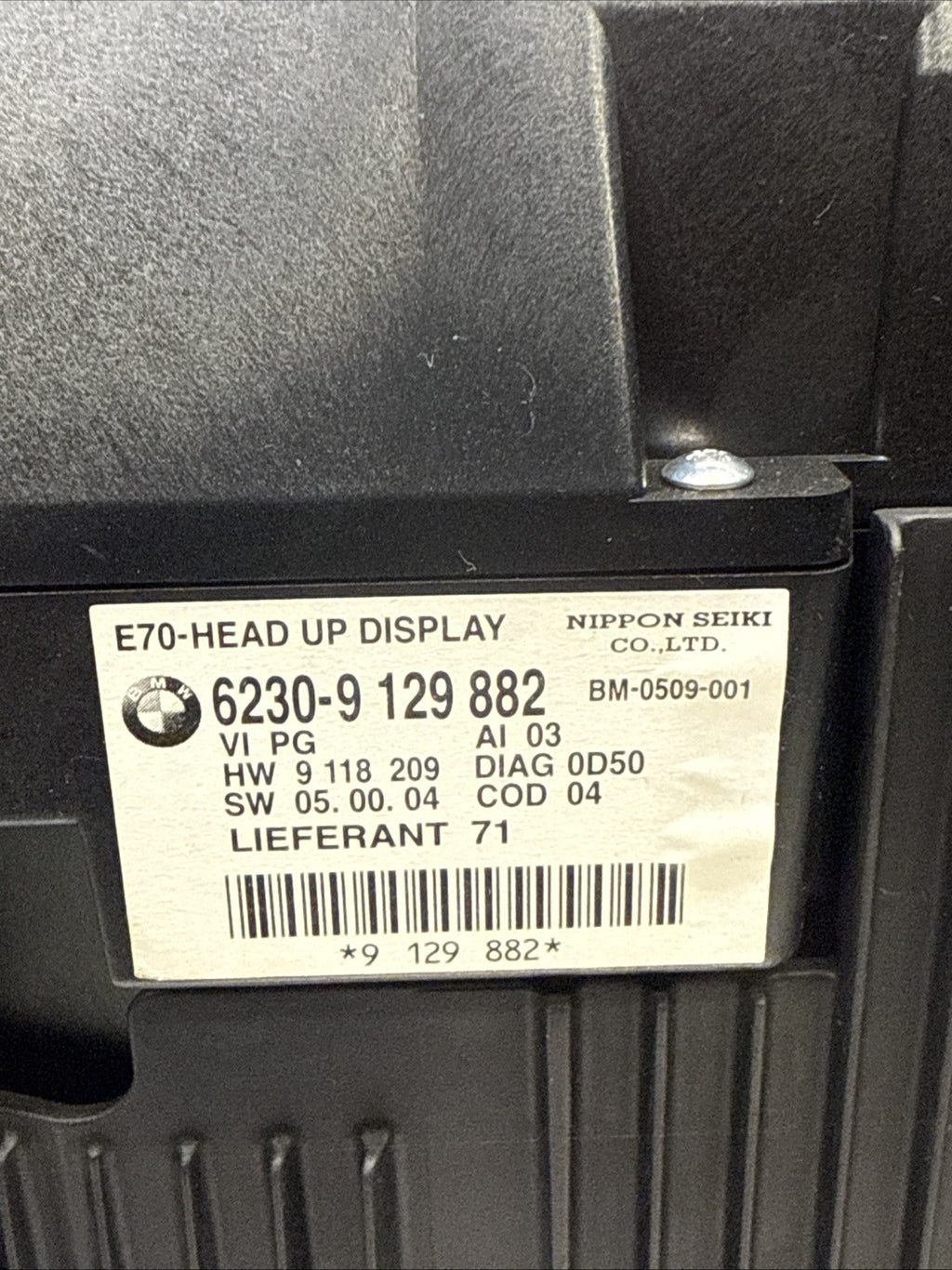 BMW  X5 E70 2008 HEAD-UP DISPLAY HUD PROJECT  9129882