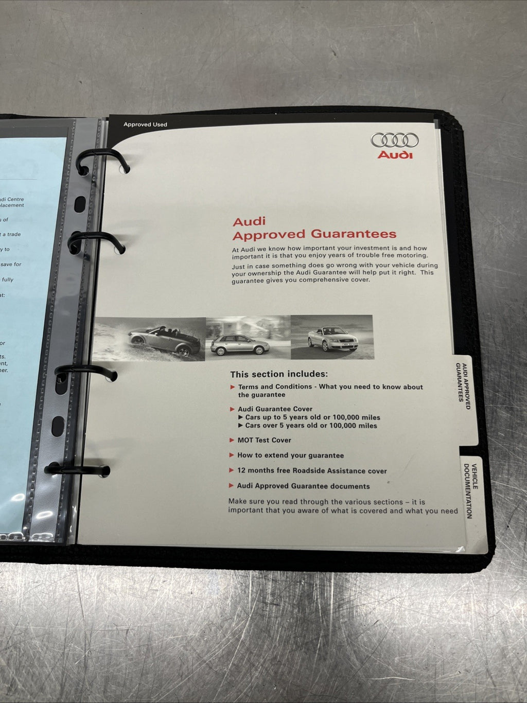 Audi TT A6 A4 Avant RHD Manuals parperwork files binder wallet 2000-2007