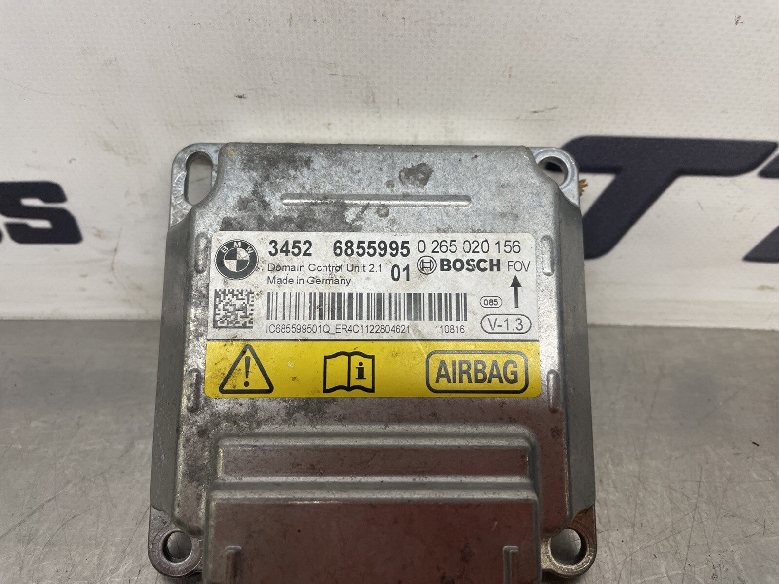BMW 1 SERIES F20 F21 AIRBAG CONTROL MODULE ECU 6863385 2014