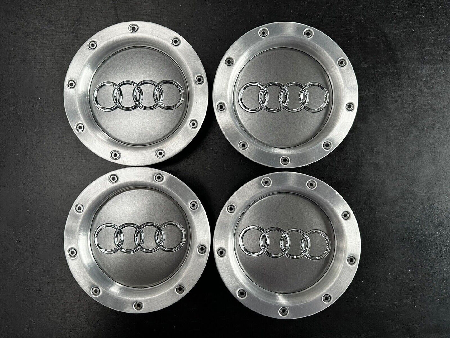 4 x Audi TT Silver/Grey Wheel Centre Caps MK1 8D0601165K 146mm *UK Stock*