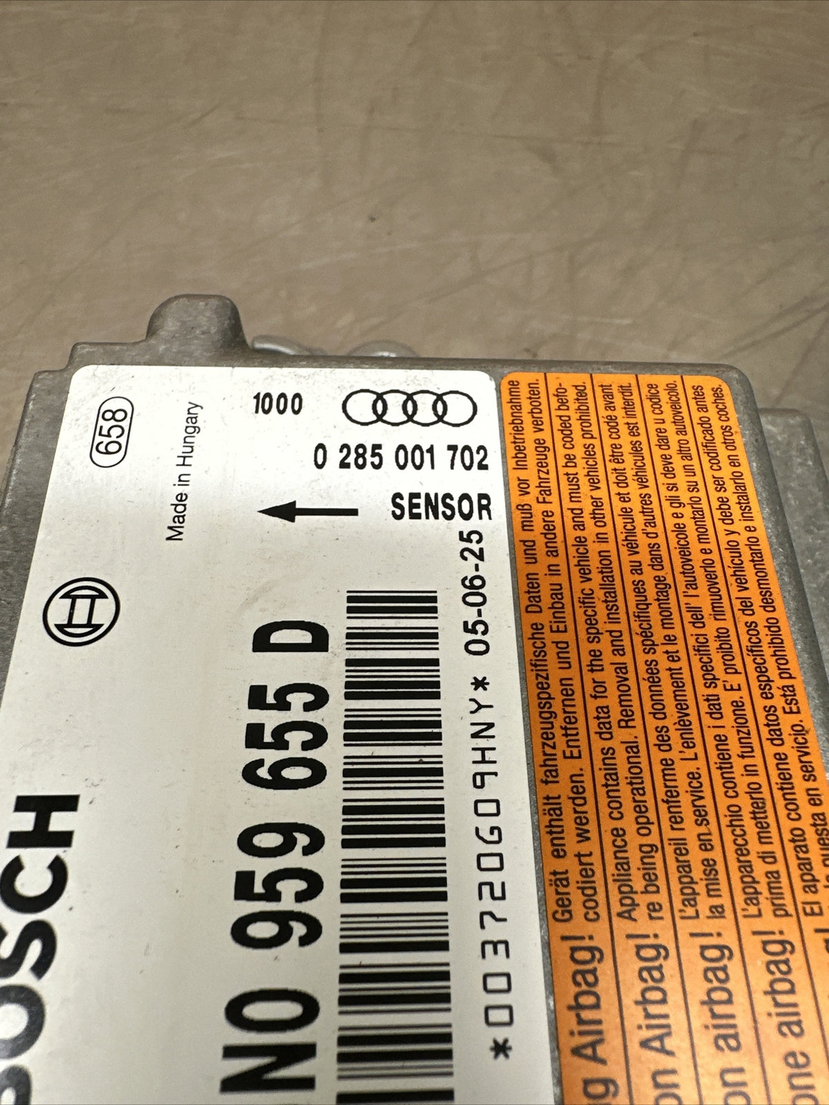 AUDI TT 8N 225 180 Mk1 A/BAG Control MODULE ECU 8N0959655D
