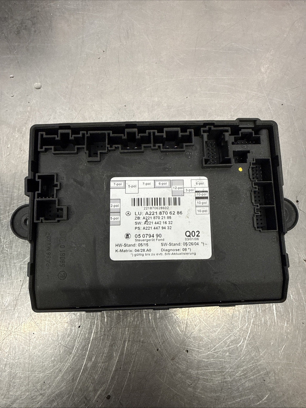 2006 Mercedes Benz S Class Left Rear Door Control Module A2218706286